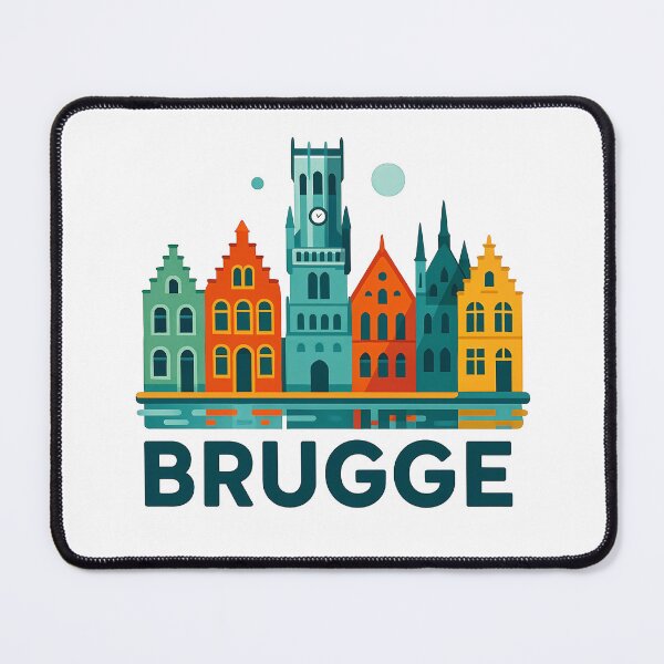 Item preview, Brugge Belgium Travel Souvenir - Belfry Tower & Canal Market Art designed and sold by OzzFrequency.