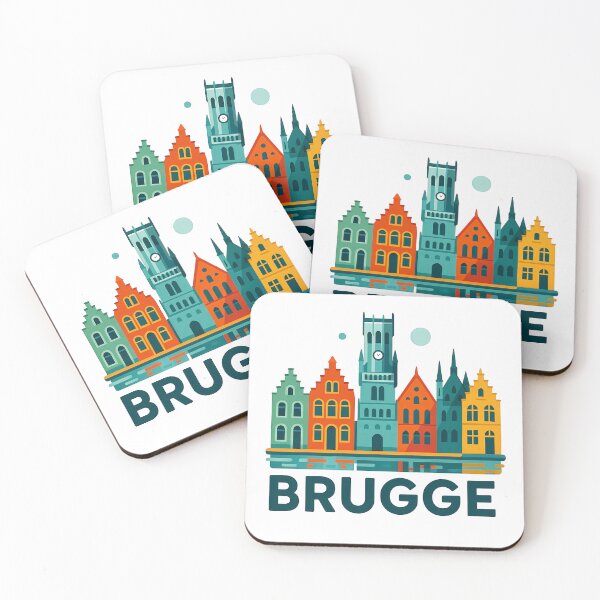 Item preview, Brugge Belgium Travel Souvenir - Belfry Tower & Canal Market Art designed and sold by OzzFrequency.