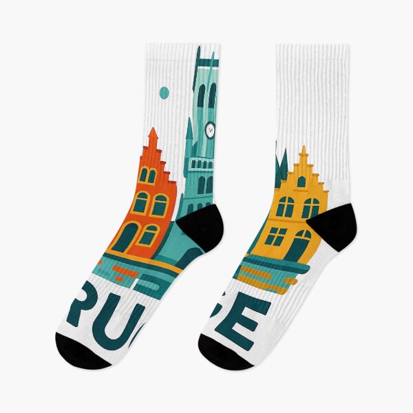 Item preview, Brugge Belgium Travel Souvenir - Belfry Tower & Canal Market Art designed and sold by OzzFrequency.
