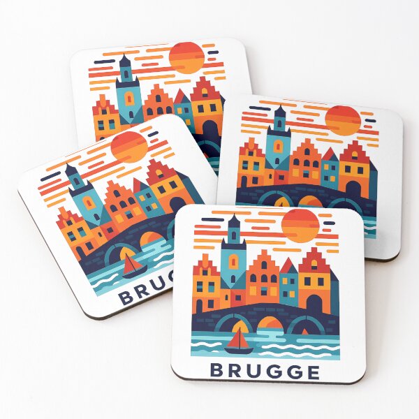 Item preview, Brugge Belgium Travel Souvenir - Belfry Tower & Canal Market Art designed and sold by OzzFrequency.