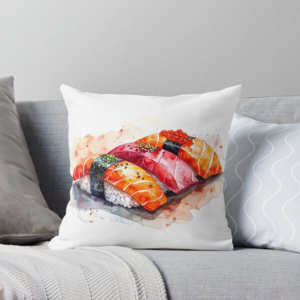 Item preview, Japanese Sushi Nigiri Set Watercolor Painting designed and sold by BetweenForms.