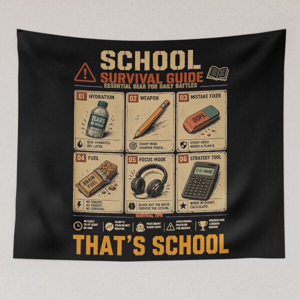 Item preview, School survival guide Funny Back to School Teacher Student First Day designed and sold by PetsArt.