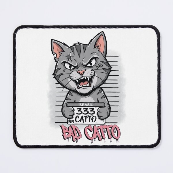 Item preview, Bad Catto Mugshot | Funny Criminal Gangster Cat Streetwear designed and sold by BlackCat Vibe.