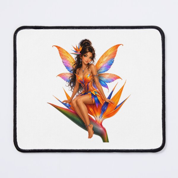 Item preview, Bird of Paradise Fairy Tropical Flower Fairy on Exotic Bloom Vibrant Fantasy Art Sticker designed and sold by RoPrincess.