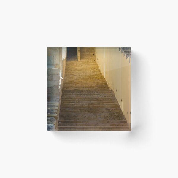 Item preview, Stone Staircase At Historic Fortress With Sunlit Steps And Strong Leading Lines designed and sold by Nmallia.