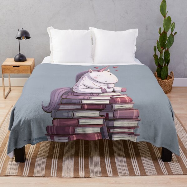 Item preview, A Unicorn and Books, Cute Gifts for Book Lovers designed and sold by Lina Caro.