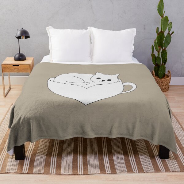 Item preview, Cat resting in a teacup illustration designed and sold by LeshanArt.