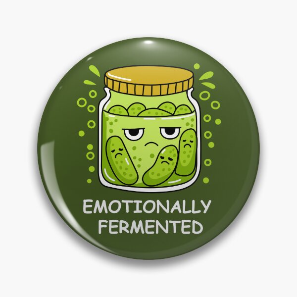 Item preview, Emotionally Fermented Pickle Jar - Cute Pickles Pun  designed and sold by Skryp-art.