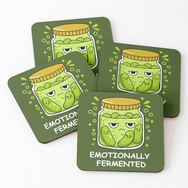 Item preview, Emotionally Fermented Pickle Jar - Cute Pickles Pun  designed and sold by Skryp-art.