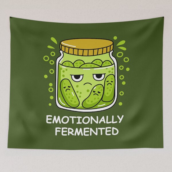 Item preview, Emotionally Fermented Pickle Jar - Cute Pickles Pun  designed and sold by Skryp-art.