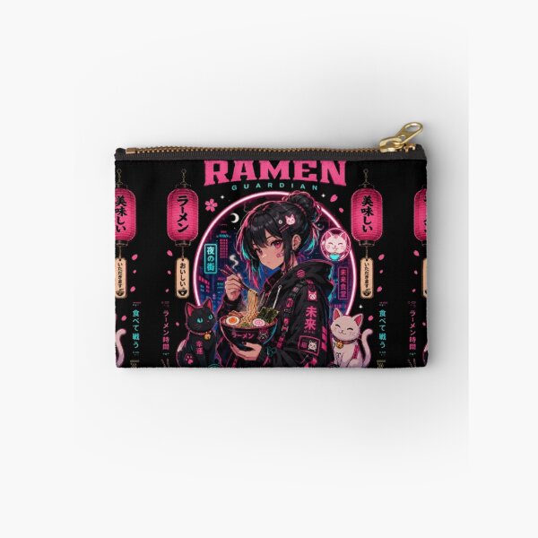 Item preview, Neon Ramen Guardian | Cyberpunk Anime Girl | Japanese Streetwear Aesthetic Sticker & T Shirt designed and sold by TulipsArtDesigns .