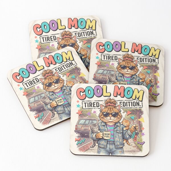 Item preview, Cool Mom Shirt – Tired Edition 90s Retro Cat Denim Jacket Funny Tee designed and sold by DmaarGroup.