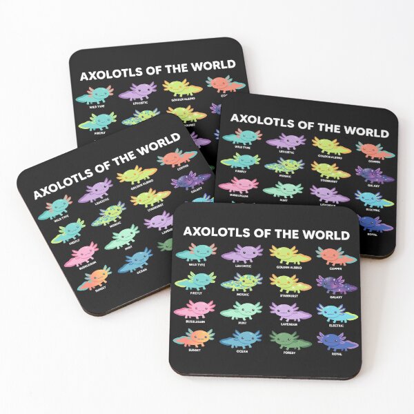 Item preview, Axolotls of the World Cute Color Morphs Species Chart designed and sold by TeNovaStudio ⭐⭐⭐⭐⭐.