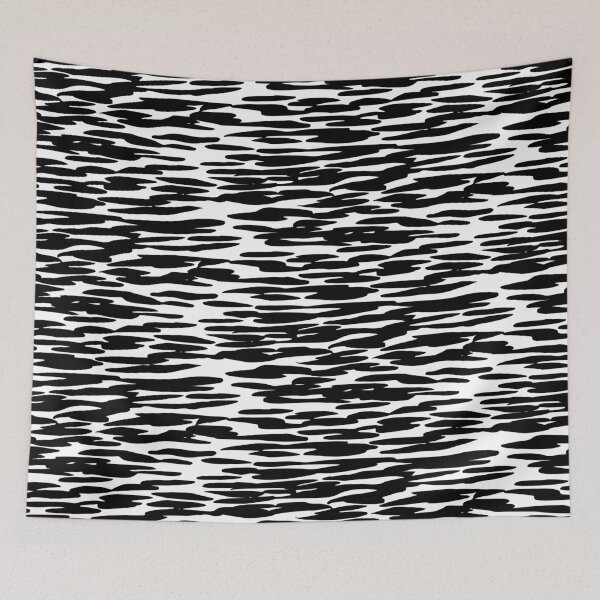 Item preview, Black and White Abstract Brushstroke Pattern Illustration designed and sold by BetweenForms.