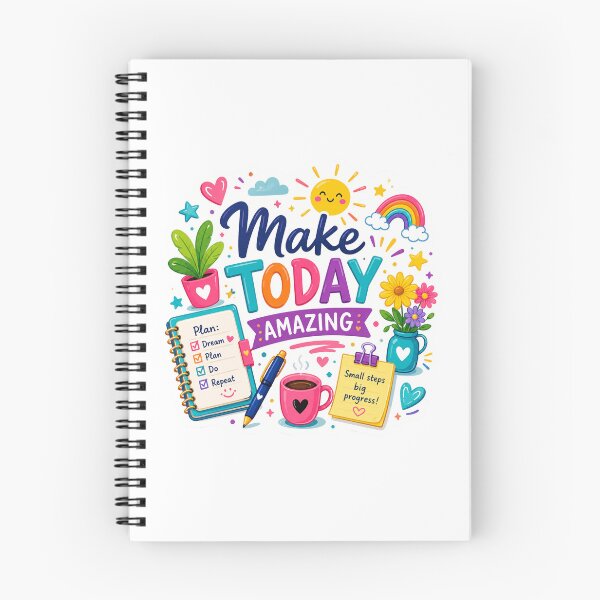 Item preview, Make Today Amazing | Cute Motivational Quote, Kawaii Planner & Journal Design | Positive Daily Reminder | Colorful Aesthetic Gift designed and sold by Pixanova.