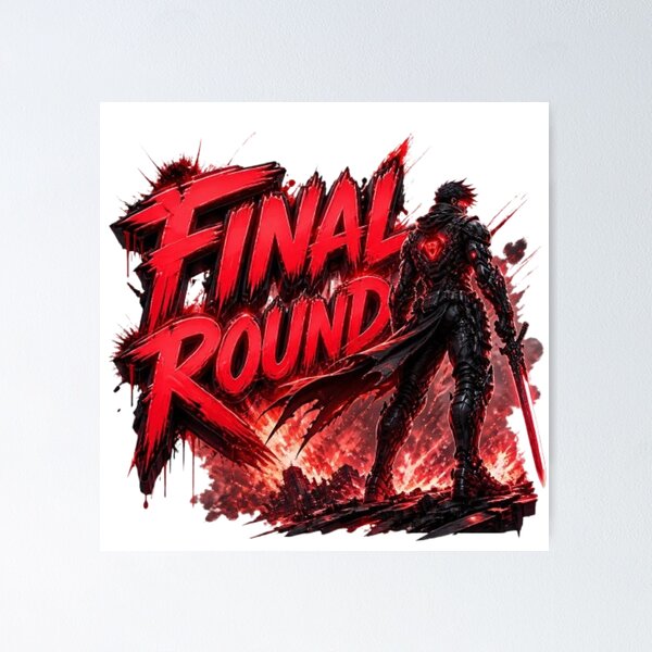 Item preview, FINAL ROUND Gaming Sticker | Neon Esports Streetwear Graphic Design designed and sold by Stylestickers55.
