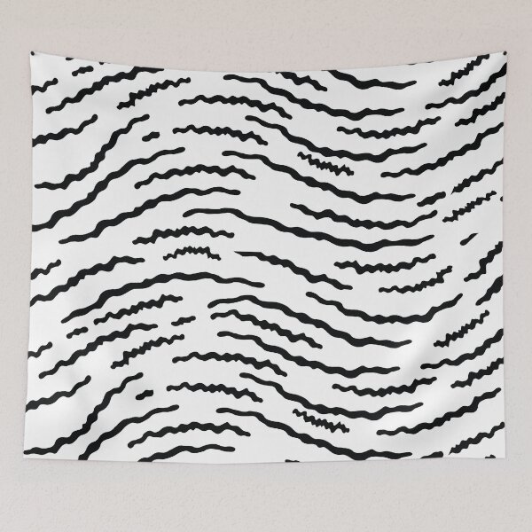 Item preview, Black and White Abstract Waves Pattern Illustration designed and sold by BetweenForms.