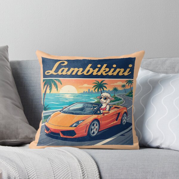 Item preview, Lambikini Retro Sunset Convertible Sports Car Graphic designed and sold by ThreadRiotTees.