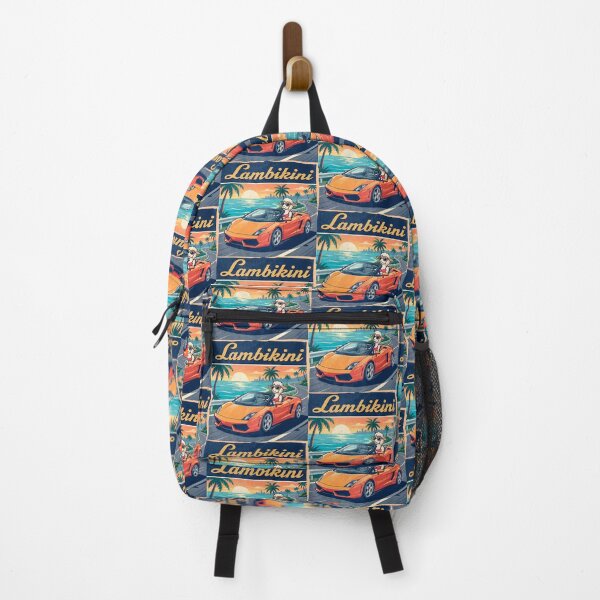 Item preview, Lambikini Retro Sunset Convertible Sports Car Graphic designed and sold by ThreadRiotTees.