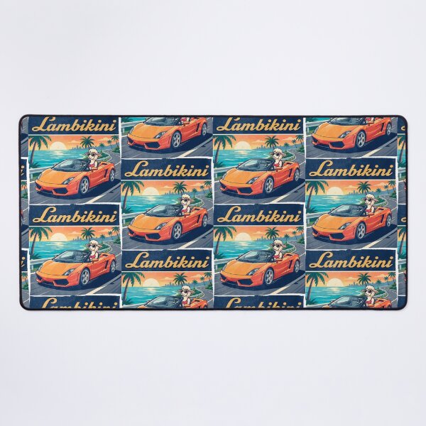 Item preview, Lambikini Retro Sunset Convertible Sports Car Graphic designed and sold by ThreadRiotTees.