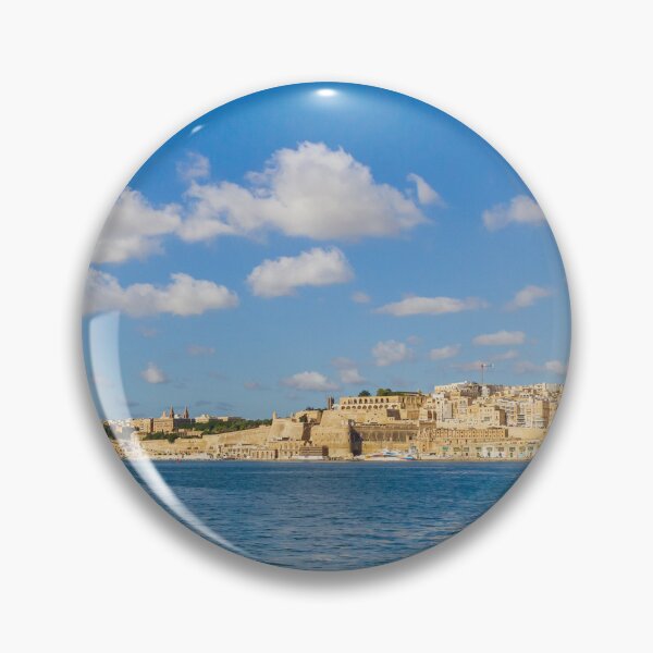 Item preview, Valletta Malta Waterfront Skyline Over Mediterranean Sea With Historic Limestone Buildings And Blue Sky designed and sold by Nmallia.
