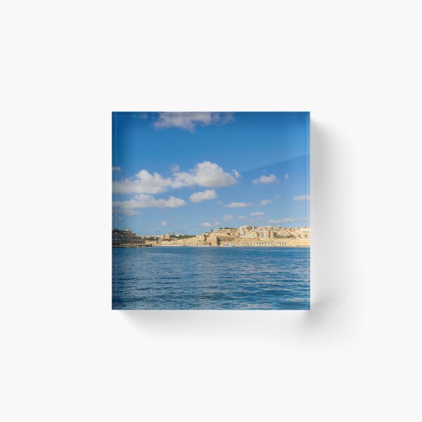 Item preview, Valletta Malta Waterfront Skyline Over Mediterranean Sea With Historic Limestone Buildings And Blue Sky designed and sold by Nmallia.