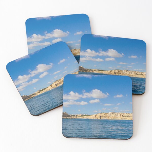 Item preview, Valletta Malta Waterfront Skyline Over Mediterranean Sea With Historic Limestone Buildings And Blue Sky designed and sold by Nmallia.