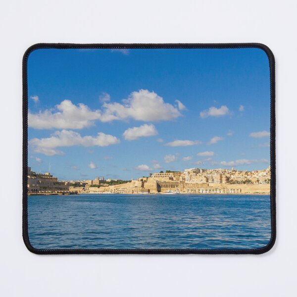 Item preview, Valletta Malta Waterfront Skyline Over Mediterranean Sea With Historic Limestone Buildings And Blue Sky designed and sold by Nmallia.