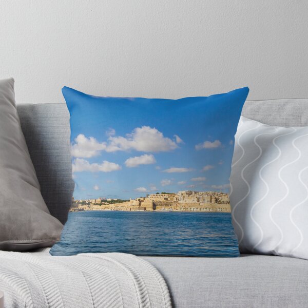 Item preview, Valletta Malta Waterfront Skyline Over Mediterranean Sea With Historic Limestone Buildings And Blue Sky designed and sold by Nmallia.