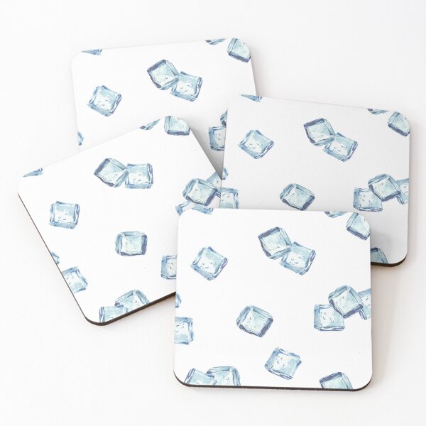 Item preview, Copy of Ice cubes watercolor hand painting. Realistic Blue square two piece of ice  designed and sold by BartolArt.