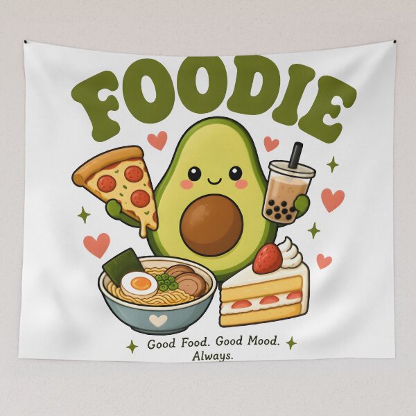 Item preview, Cute Foodie Avocado T-Shirt | Kawaii Pizza, Ramen, Bubble Tea & Cake Lover | Good Food Good Mood Cute Aesthetic designed and sold by Snackwear Apparel.