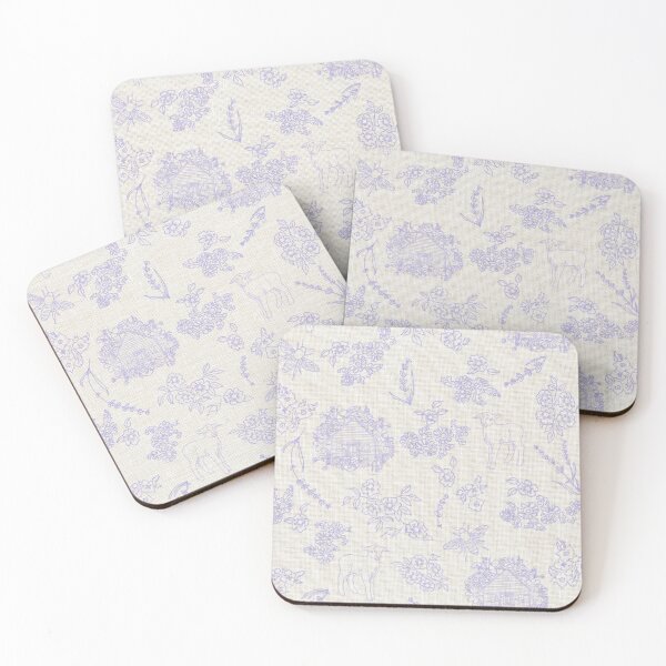 Item preview, Lavender Farm Linen Toile designed and sold by Hannah Messer.
