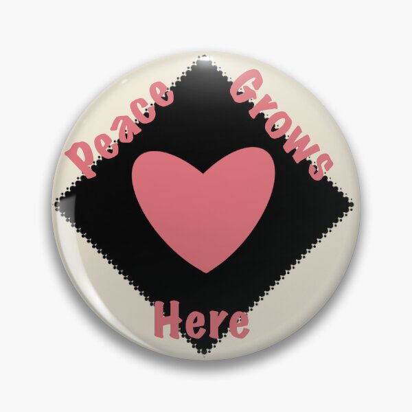 Item preview, Peace Grows Here - Simple Pink Heart F1 designed and sold by StefanStudioArt.