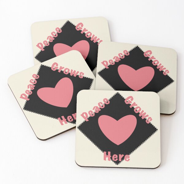 Item preview, Peace Grows Here - Simple Pink Heart F1 designed and sold by StefanStudioArt.