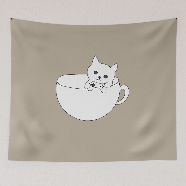 Item preview, Gaming cat in a cup – Kawaii gamer aesthetic illustration designed and sold by LeshanArt.