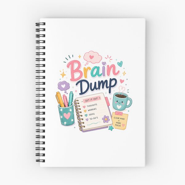 Item preview, Brain Dump | Cute ADHD Planner Sticker, Mental Clarity & Productivity Quote | Kawaii Journal, Stationery & Self-Care Design designed and sold by Pixanova.