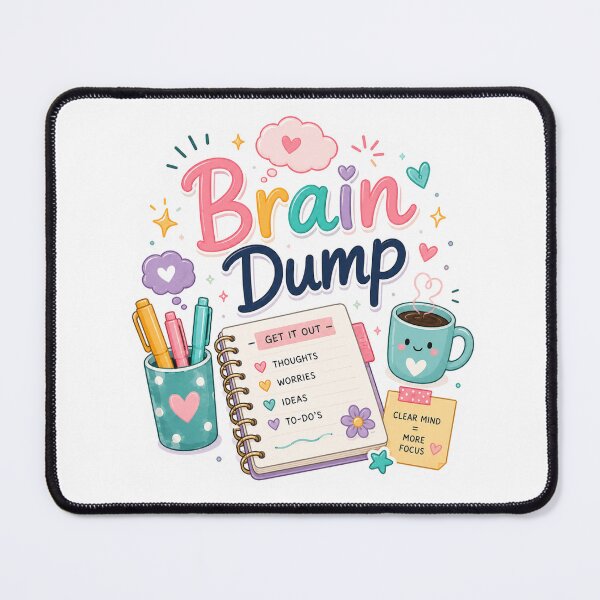 Item preview, Brain Dump | Cute ADHD Planner Sticker, Mental Clarity & Productivity Quote | Kawaii Journal, Stationery & Self-Care Design designed and sold by Pixanova.