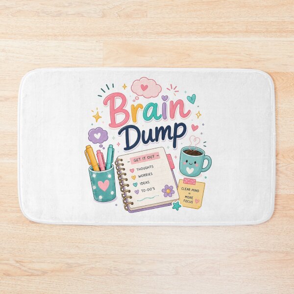 Item preview, Brain Dump | Cute ADHD Planner Sticker, Mental Clarity & Productivity Quote | Kawaii Journal, Stationery & Self-Care Design designed and sold by Pixanova.