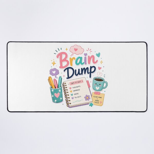 Item preview, Brain Dump | Cute ADHD Planner Sticker, Mental Clarity & Productivity Quote | Kawaii Journal, Stationery & Self-Care Design designed and sold by Pixanova.