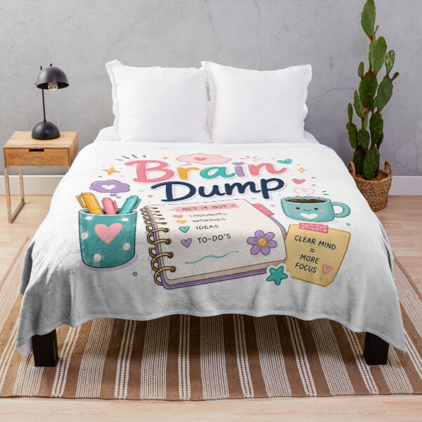 Item preview, Brain Dump | Cute ADHD Planner Sticker, Mental Clarity & Productivity Quote | Kawaii Journal, Stationery & Self-Care Design designed and sold by Pixanova.