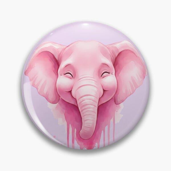 Item preview, Pink Elephant Portrait Watercolor Dripping Paint Illustration designed and sold by Exquisite Design Studio „Paculówka”.