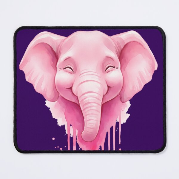 Item preview, Pink Elephant Portrait Watercolor Dripping Paint Illustration designed and sold by Exquisite Design Studio „Paculówka”.
