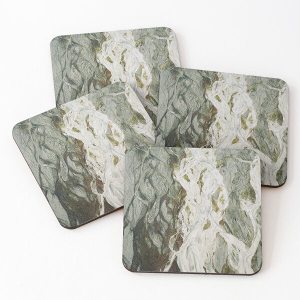 Item preview, Silver Current – Abstract Flowing White and Green Texture Art designed and sold by BuckaBaby.