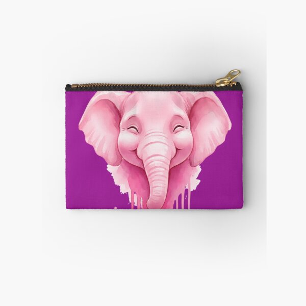 Item preview, Pink Elephant Portrait Watercolor Dripping Paint Illustration designed and sold by Exquisite Design Studio „Paculówka”.
