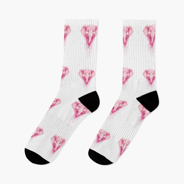 Item preview, Pink Elephant Portrait Watercolor Dripping Paint Illustration designed and sold by Exquisite Design Studio „Paculówka”.