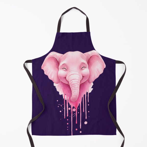 Item preview, Pink Elephant Portrait Watercolor Dripping Paint Illustration designed and sold by Exquisite Design Studio „Paculówka”.