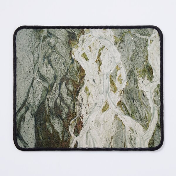 Item preview, Silver Current – Abstract Flowing White and Green Texture Art designed and sold by BuckaBaby.