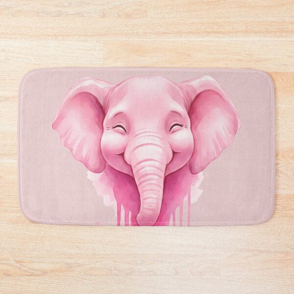 Item preview, Pink Elephant Portrait Watercolor Dripping Paint Illustration designed and sold by Exquisite Design Studio „Paculówka”.