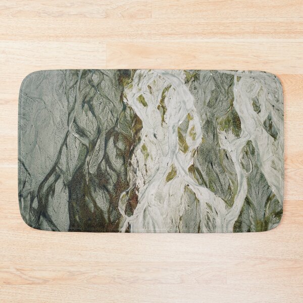 Item preview, Silver Current – Abstract Flowing White and Green Texture Art designed and sold by BuckaBaby.