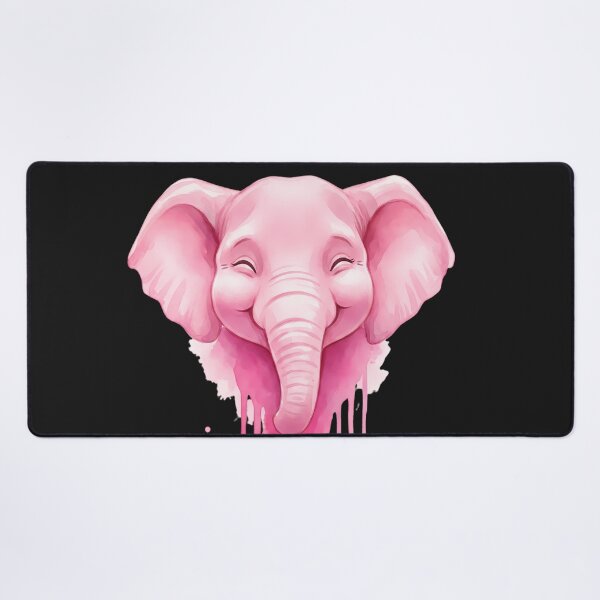 Item preview, Pink Elephant Portrait Watercolor Dripping Paint Illustration designed and sold by Exquisite Design Studio „Paculówka”.